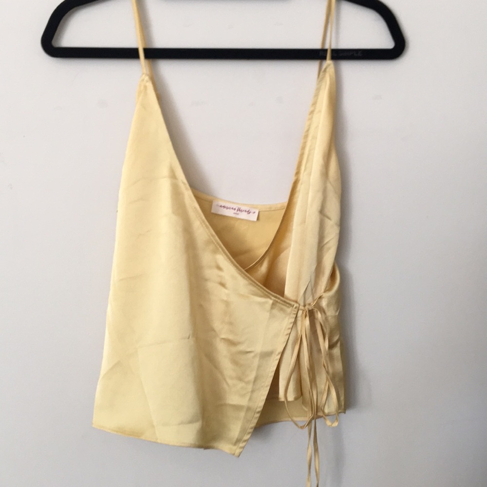 Yellow Silky Wrap Tank
